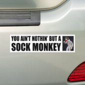 Niets dan een Sock Monkey-Bumpersticker Bumpersticker (Op auto)