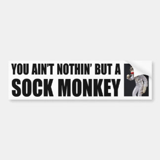 Niets dan een Sock Monkey-Bumpersticker Bumpersticker