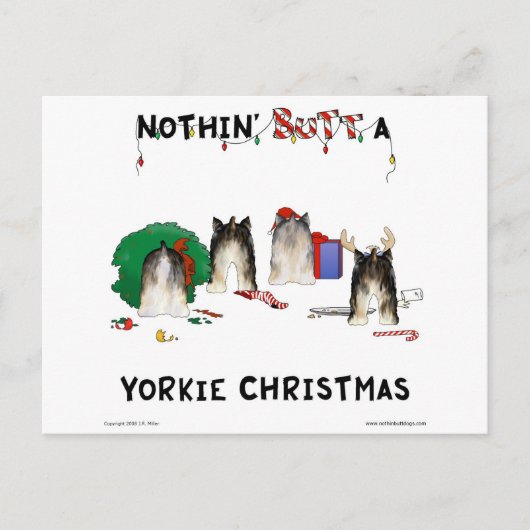 Niets dan een Yorkie kerst Feestdagenkaart (Voorkant)