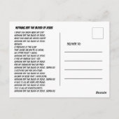 Niets dan het bloed van Jezus Christelijke hymne Briefkaart (Achterkant)