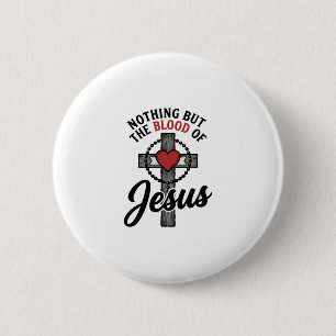 Niets Dan Het Bloed Van Jezus Vintage Kruis Shirt Ronde Button 5,7 Cm