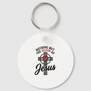Niets Dan Het Bloed Van Jezus Vintage Kruis Shirt Sleutelhanger