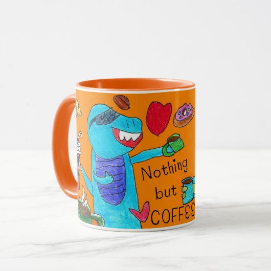 Niets dan koffie - Dragon & Dinosaur Coffee Mok (Voorkant links)