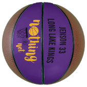 Niets dan Net Paars en Goud Aangepast Basketbal (Verticaal)