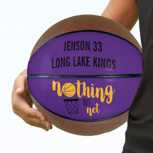 Niets dan Net Paars en Goud Gepersonaliseerd Basketbal
