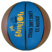 Niets dan Netblauw en Geel Gepersonaliseerd Basketbal (Verticaal)