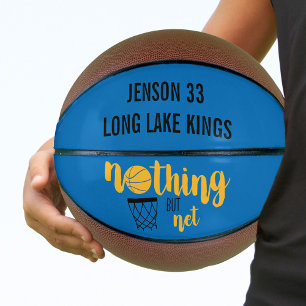 Niets dan Netblauw en Geel Gepersonaliseerd Basketbal