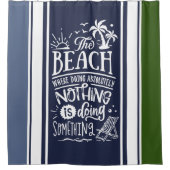 Niets doen aan de witte mos van de Beach-kustmarin Douchegordijn (Voorkant)