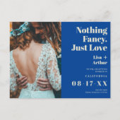 Niets fancy alleen liefde blauwe foto op te slaan  briefkaart (Voorkant)