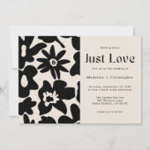 Niets Fancy Alleen liefde Boho Floral QR bruiloft Kaart (Voorkant)