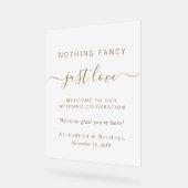 Niets Fancy Alleen liefde bruiloft welkom Frosted Acryl Bord (Hoek)
