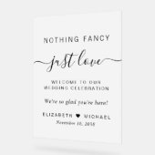 Niets Fancy Alleen liefde bruiloft welkom Frosted Acryl Bord (Hoek)
