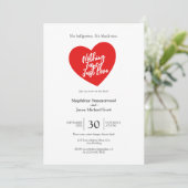 Niets Fancy Alleen Liefde Casual Red Heart Wedding Kaart (Staand voorkant)