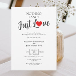 Niets Fancy Alleen Liefde Casual Red Heart Wedding Kaart