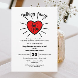 Niets Fancy Alleen Liefde Casual Red Heart Wedding Kaart