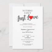 Niets Fancy Alleen Liefde Casual Red Heart Wedding Kaart (Voorkant)