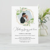 Niets Fancy Alleen Liefde Eloped bruiloft Kaart (Staand voorkant)