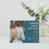 Niets fancy alleen liefde foto blauwgroen behalve briefkaart (Staand voorkant)