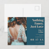 Niets fancy alleen liefde foto blauwgroen behalve briefkaart (Voorkant / Achterkant)