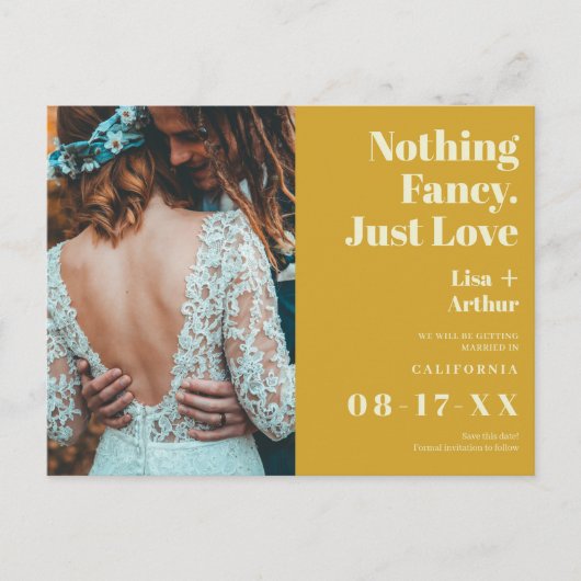 Niets fancy alleen liefde foto opslaan van de datu briefkaart (Voorkant)