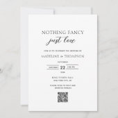 Niets Fancy Alleen Liefde Foto QR Code Trouwen Kaart (Voorkant)