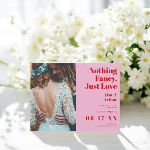 Niets fancy alleen liefde foto rood op te slaan de briefkaart