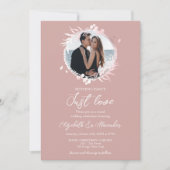 Niets Fancy Alleen liefde foto roze bruiloft Kaart (Voorkant)