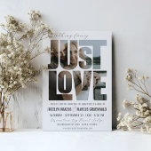 Niets Fancy Alleen Liefde Fototypografie Trouwen Kaart