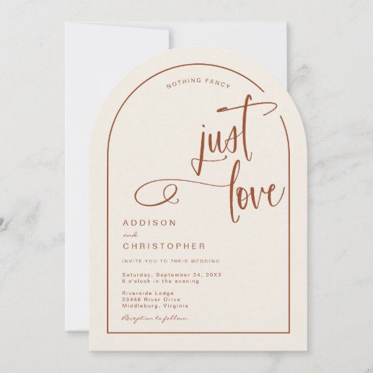 Niets Fancy Alleen Liefde Handgeschreven Script We Kaart (Voorkant)