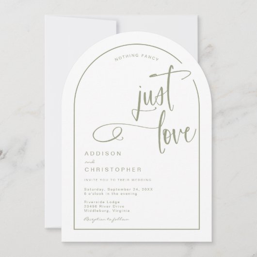 Niets Fancy Alleen Liefde Handgeschreven Script We Kaart (Voorkant)