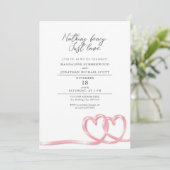 Niets Fancy Alleen liefde harten lint bruiloft Kaart (Staand voorkant)