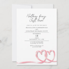 Niets Fancy Alleen liefde harten lint bruiloft Kaart