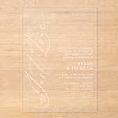 Niets Fancy alleen liefde, moderne minimalistische Acryl Uitnodigingen (Voorkant)