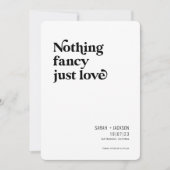 Niets fancy alleen liefde, moderne minimalistische save the date (Voorkant)