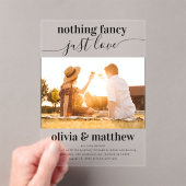 Niets Fancy Alleen Liefde PhotoWedding Acryl Uitnodigingen (Insitu (Draagbaar))