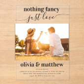 Niets Fancy Alleen Liefde PhotoWedding Acryl Uitnodigingen (Voorkant)