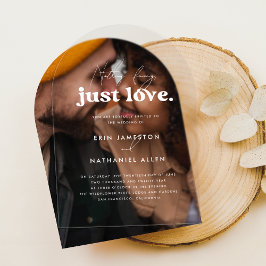 Niets Fancy Alleen Liefde Retro Groovy Boog Weddin Acryl Uitnodigingen