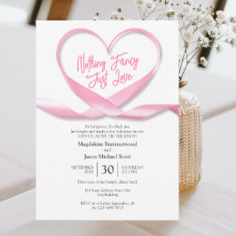 Niets Fancy Alleen Liefde Roze Hart Ribbon Wedding Kaart
