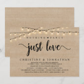 Niets Fancy alleen liefde, rustieke bruiloft recep Kaart (Voorkant / Achterkant)