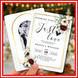 Niets Fancy Alleen liefde Sage Green PHOTO bruilof Kaart