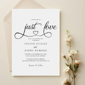 Niets Fancy Alleen Liefde Script Hart Wedding Kaart