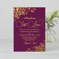 Niets Fancy Alleen Liefde Trouwmagenta Plum Gold