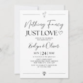 Niets Fancy Alleen Liefde Uitnodiging, Elopement A Kaart (Voorkant)