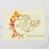 Niets Fancy Alleen liefde vallen verlaat bruiloft Folie Uitnodiging (Voorkant)