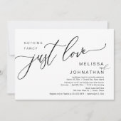 Niets Fancy Alleen Liefde, Wedding Elopement Brunc Kaart (Voorkant)