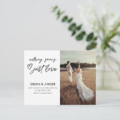 "Niets fancy, alleen liefde", Wedding Photo Briefk Feestdagenkaart (Staand voorkant)