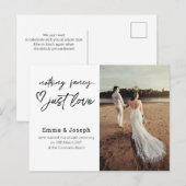 "Niets fancy, alleen liefde", Wedding Photo Briefk Feestdagenkaart (Voorkant / Achterkant)