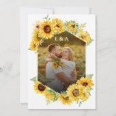 Niets Fancy Alleen liefde zonnebloem foto bruiloft Kaart (Achterkant)