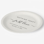 Niets Fancy Alleen Love Cream Wedding Papieren Bordje (Gekanteld)