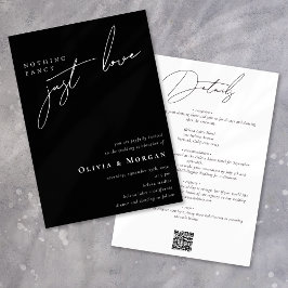 Niets Fancy Alleen Love Script Alles in één bruilo Kaart